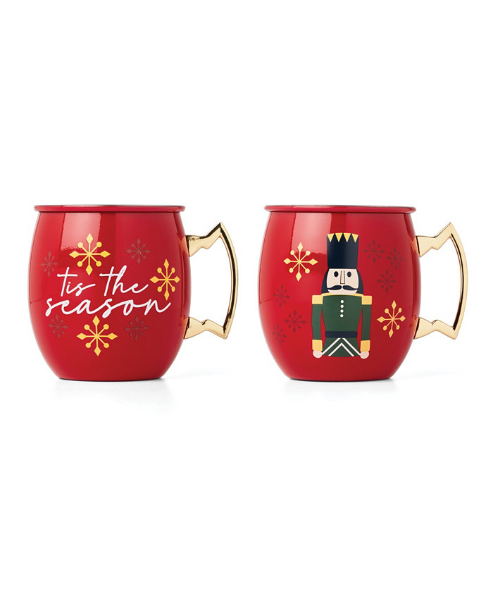 Cambridge 20 Oz Nutcracker Moscow Mule Mugs Set of 2