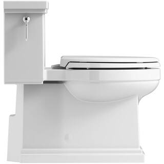 KOHLER Tresham 1-Piece 1.28 GPF Single Flush Elongated Toilet with AquaPiston Flush Technology in White Seat Included K-3981-0