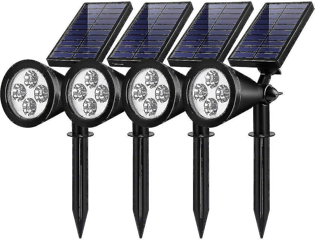 Solar Lights Outdoor 4 Pack - Waterproof Solar Powered Landscape Spotlights 2-in-1 Wall Light Decorative Lighting