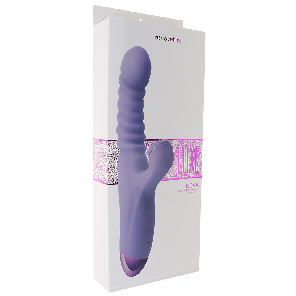 Luxe Nova Thrusting & Throbbing Rabbit Vibe in Purple