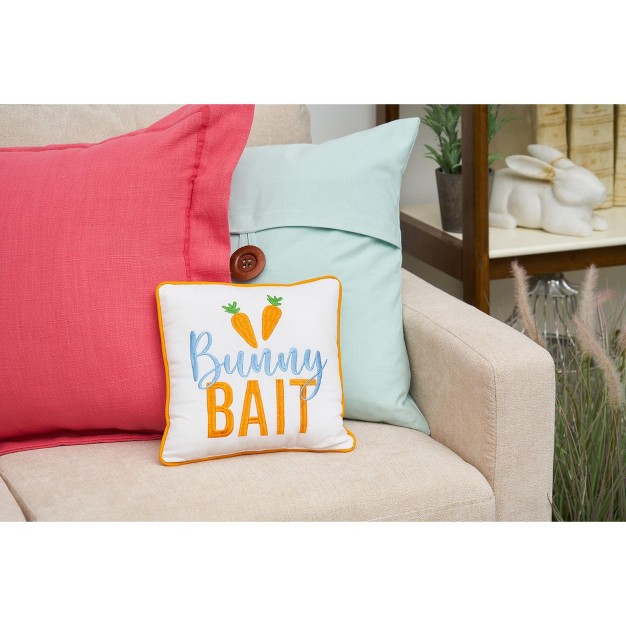 X 10 quot Bunny Bait Embroidered Throw Pillow