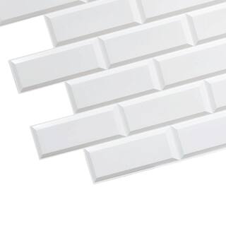 Dundee Deco 3D Falkirk Retro II 38 in. x 19 in. White Faux Bricks PVC Wall Panel (10-Pack) GR-HD-TP10024059_10