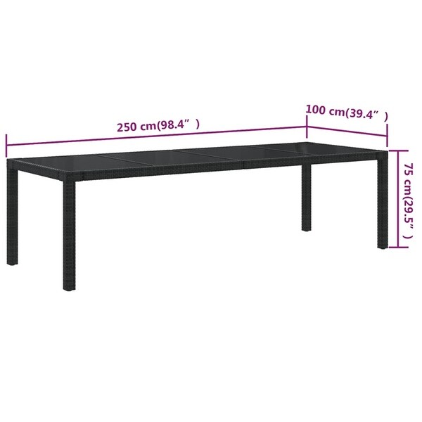 vidaXL Patio Table Black 98.4