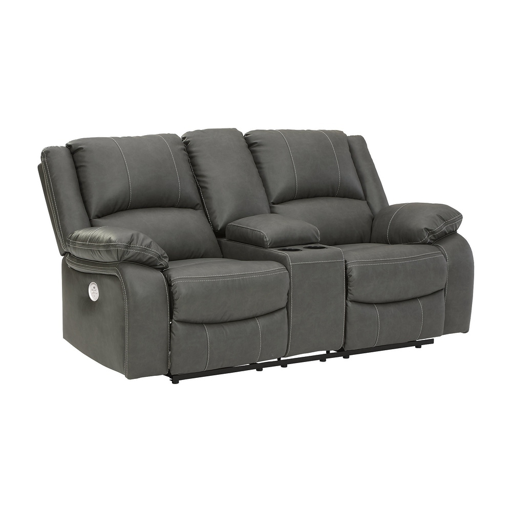 Signature Design by Ashley Calderwell Double Power Reclining Loveseat w/ Console   78\