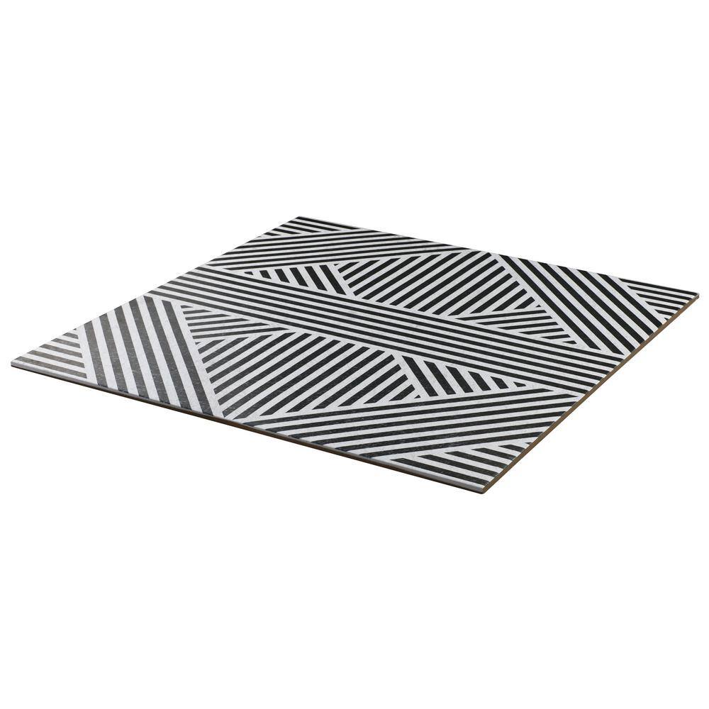 Ivy Hill Tile Astoria Black and White 24 in. x 24 in. Matte Porcelain Floor and Wall Tile (4 Pieces 15.49 sq. ft.Case) EXT3RD104868