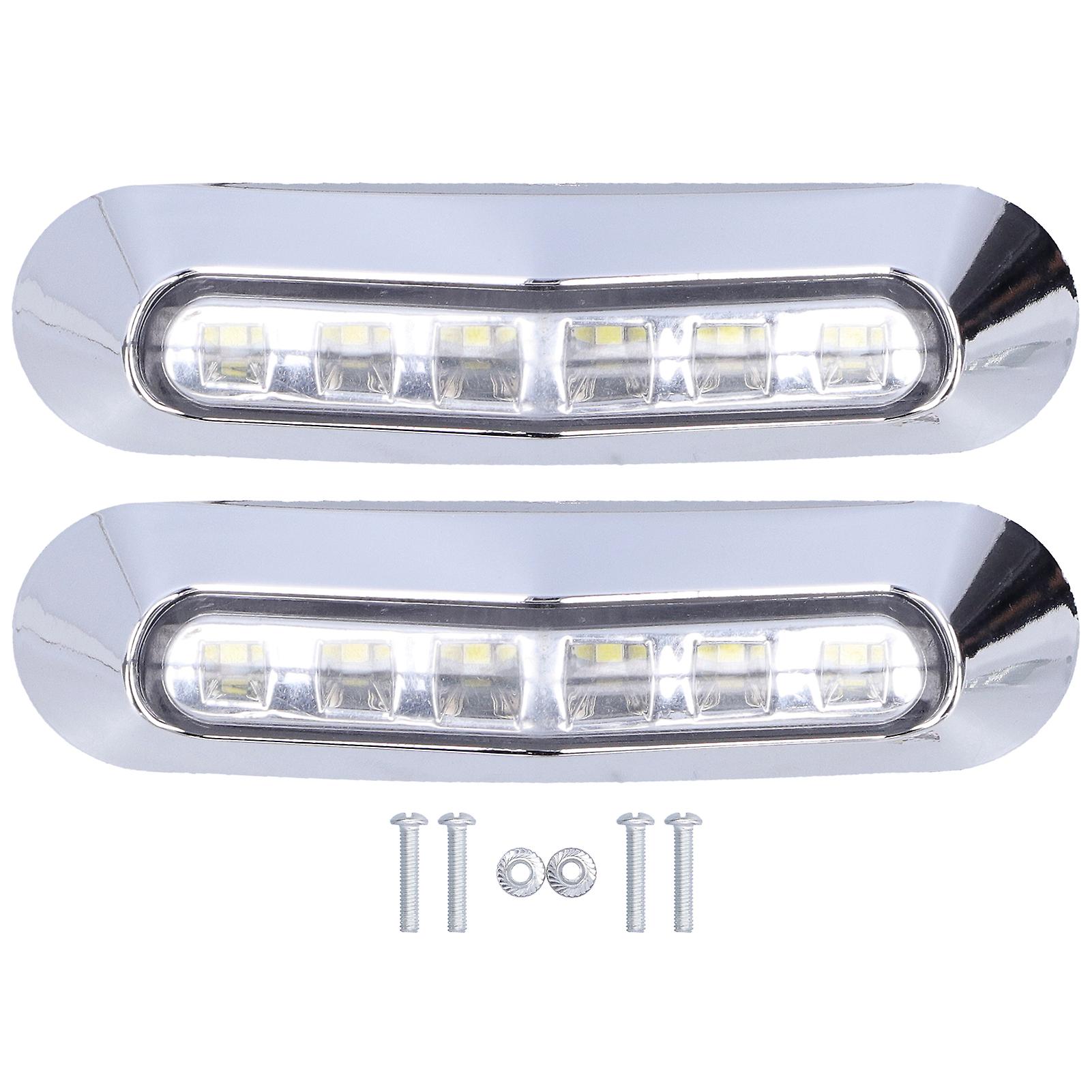 10-30v 6led Side Tail Light Bright Indicator Lamp Ip68 Protection For Cars Trucks Trailers Rvswhite