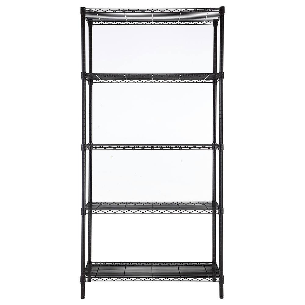 mzg 5 Tier Black Coating Utility Wire Shelving Unit 18 in. x 36 in. x 72 in. E4590180OK501LB