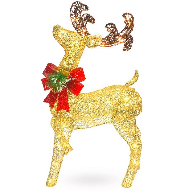 Joiedomi 3ft Gold Reindeer Buck Yard Light Christmas Outdoor Yard Garden Decorations