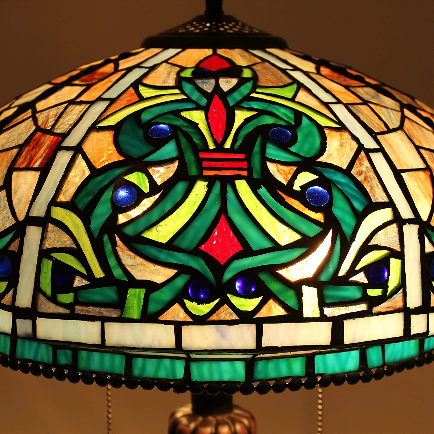 RADIANCE Goods -Style Victorian Stained Glass Table Lamp 17" Width