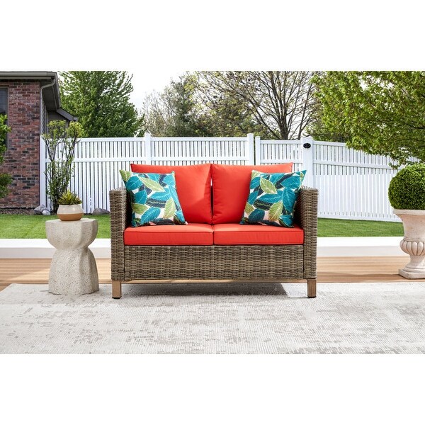 50.4'' Wicker Outdoor Patio Sofa with Cushions