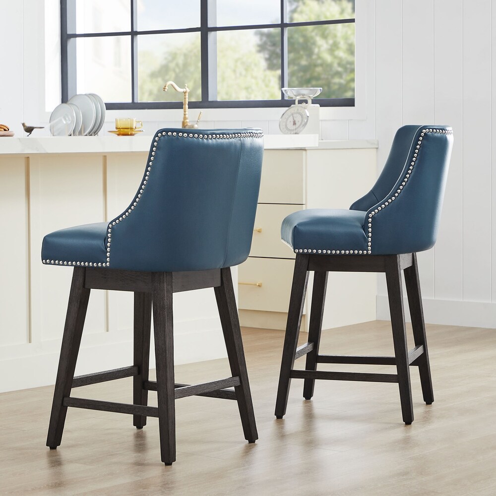 Ellie Upholstered Counter Height Swivel Barstools Single