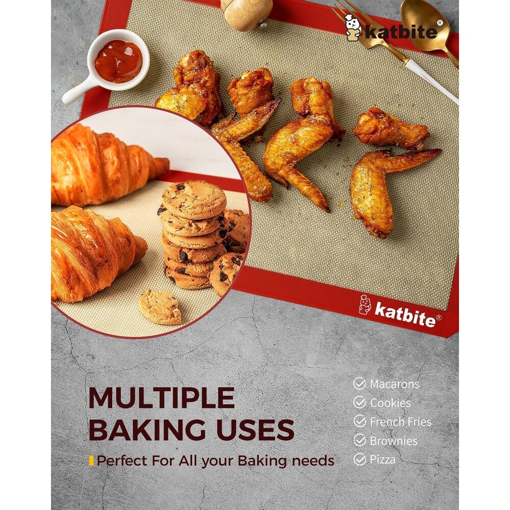 Katbite Large Baking Mat Set  Reusable Nonstick Bakeware Mats for Cookies