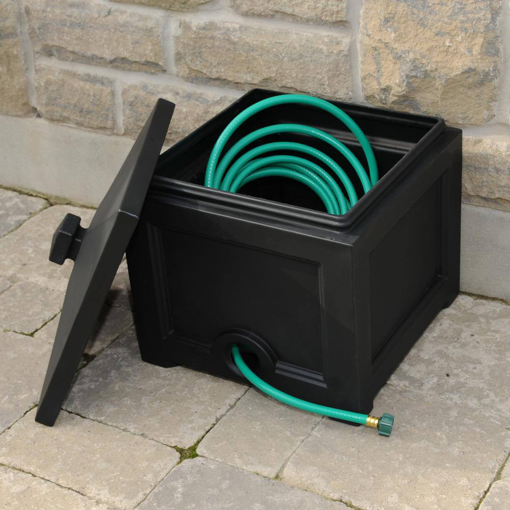 Mayne Fairfield Garden Hose Bin in Black 5858-B