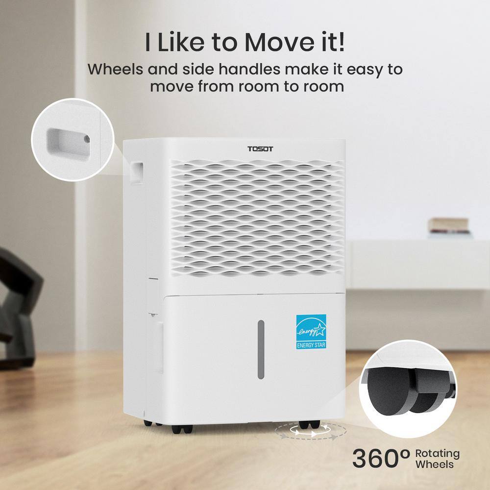 Tosot 20-Pint Capacity 1500 sq. ft. Energy Star Dehumidifier for Home Basement Bedroom or Bathroom 20 Pint