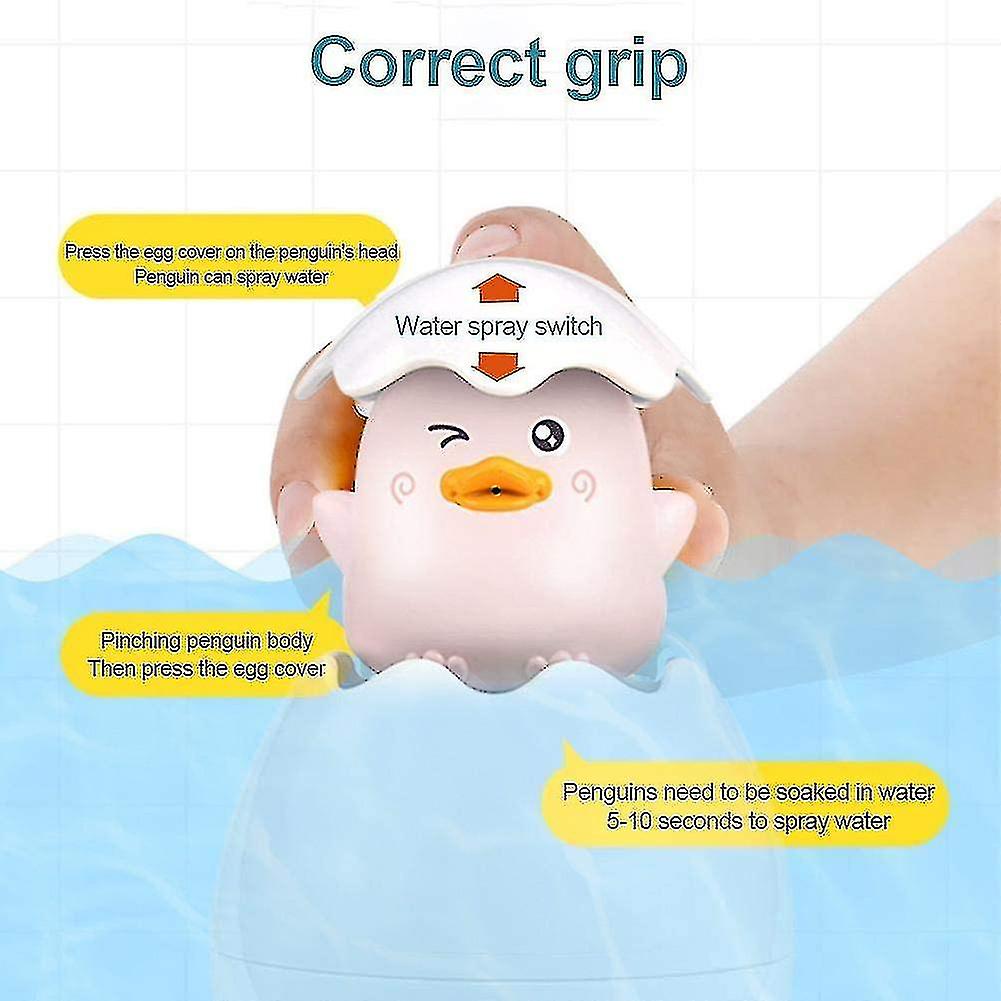 Kids Baby Bathing Swimming Toys Egg Water Spray Sprinkler Gifts- Milky White Red Dinosaur