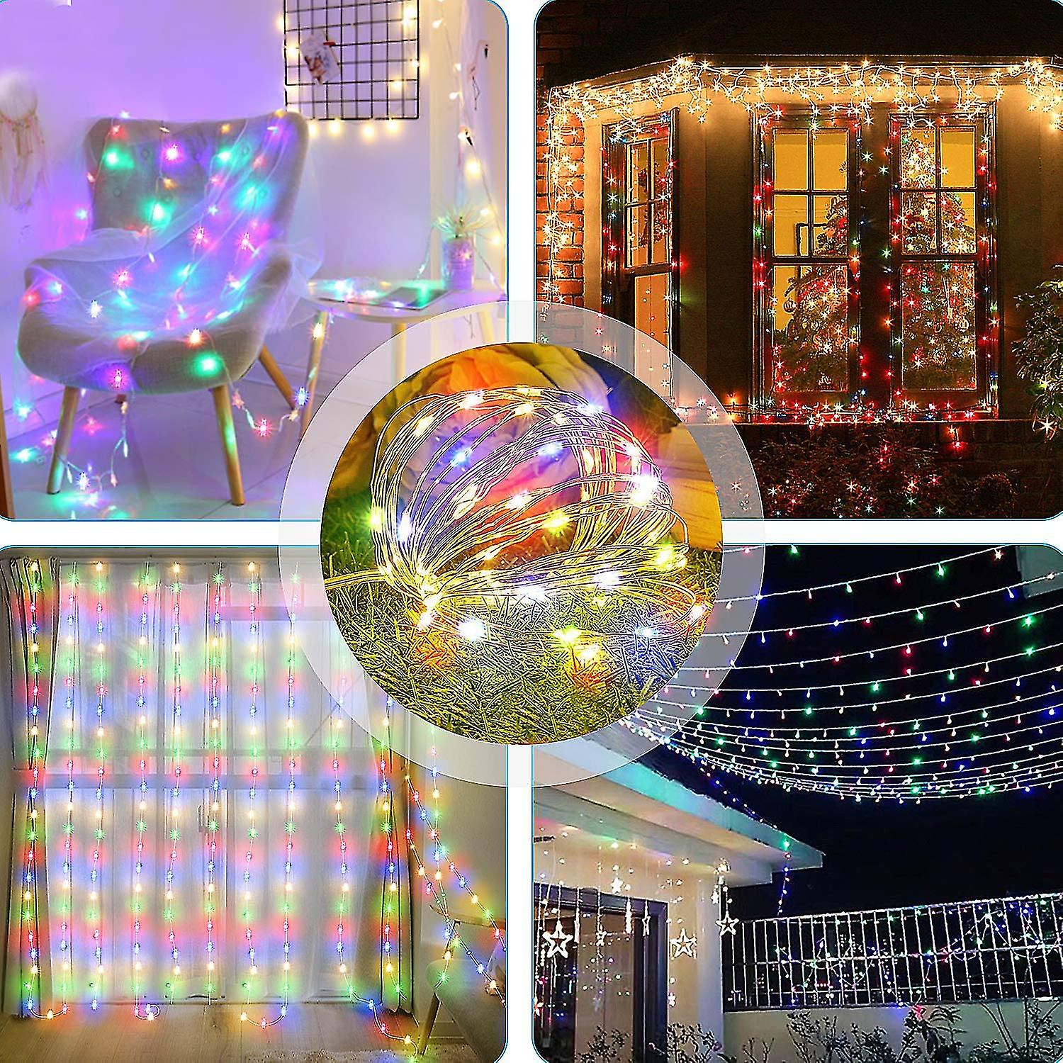 Light Curtain， 280 Leds Colorful Light Chain Curtain 3mx2.8m Waterproof