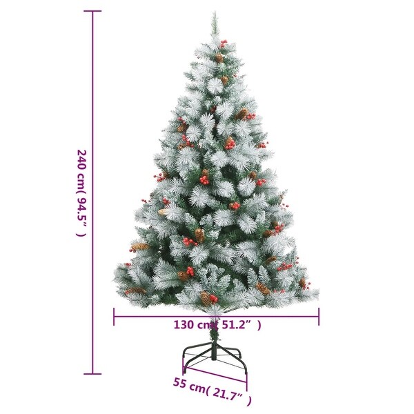 vidaXL Christmas Tree Artificial Hinged Christmas Tree with Cones and Berries