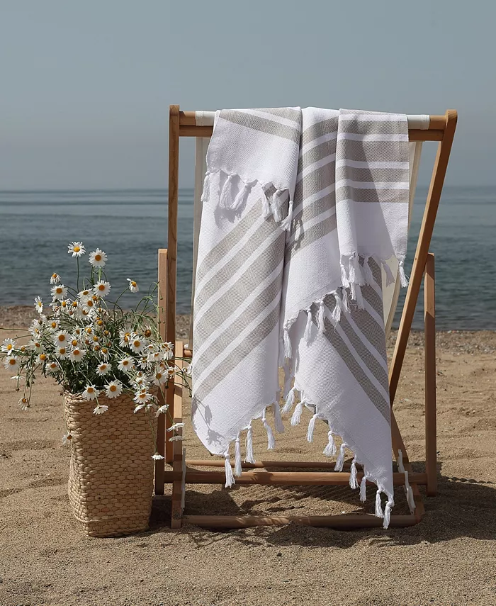 Linum Home Textiles Herringbone Pestemal Pack of 2 100% Turkish Cotton Beach Towel