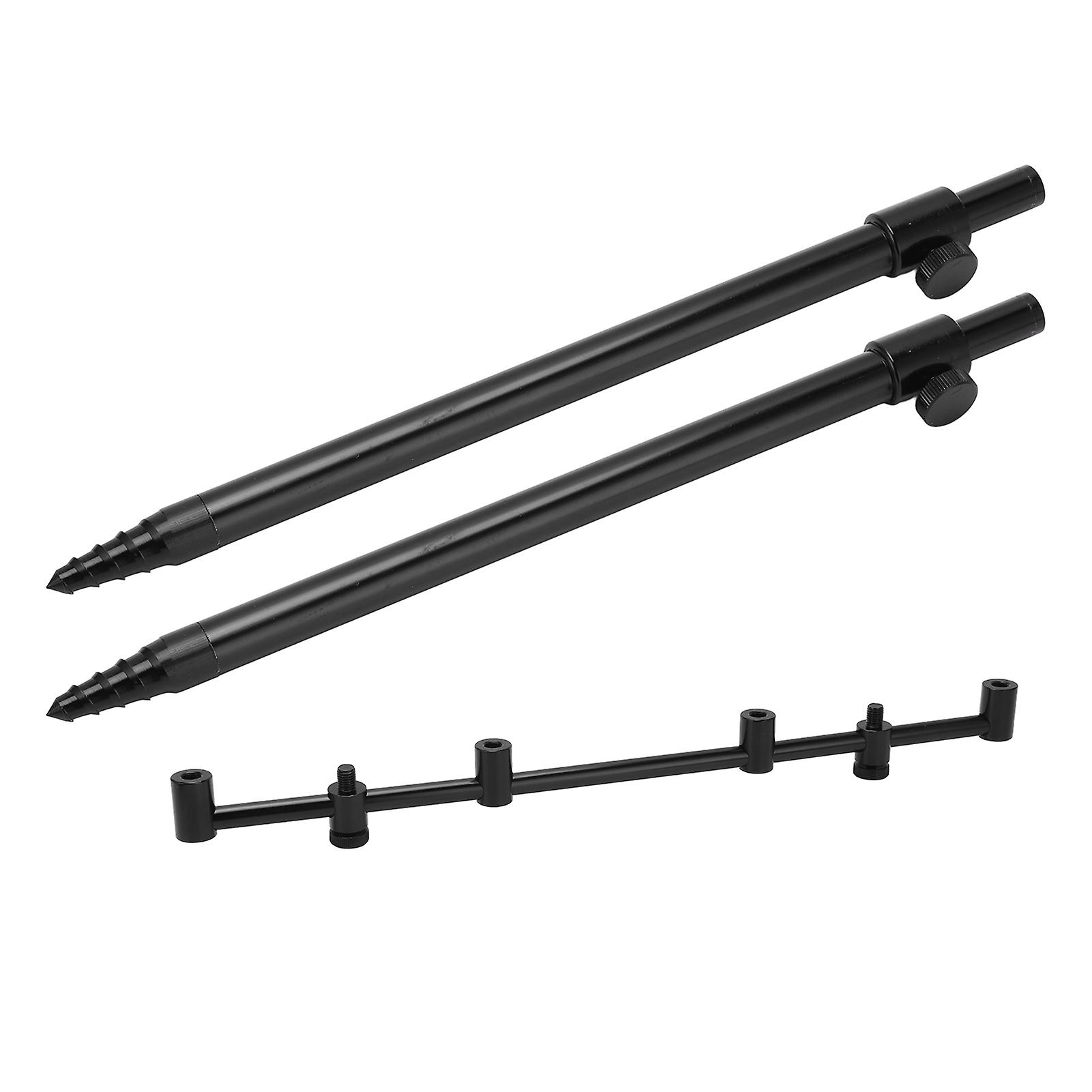 Fishing Rod Bracket 2 Sections Telescopic Aluminum Alloy Fishing Rod Rest With Universal Thread For Outdoor Fishing2x31cm Ground