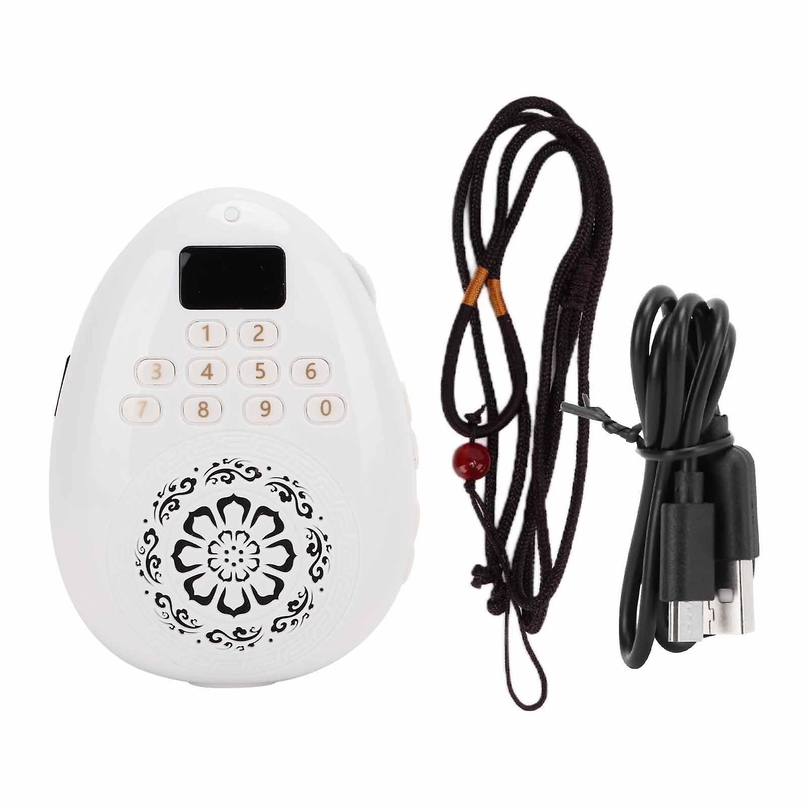 Buddha Machine Mini Portable White Hanging Neck Sound Card Speakers With Lanyard Memory Card For Gift Meditation