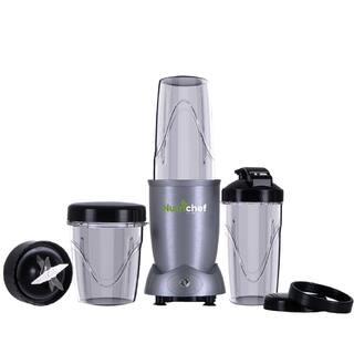 NutriChef 24 oz. Single Speed Silver Blender NCBL12