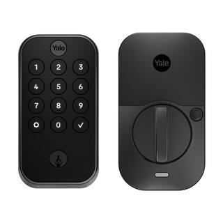 Yale Assure 2 Lock Black Suede Keyed Single Cylinder Deadbolt with Push Button Keypad and Bluetooth YRD410-BLE-BSP