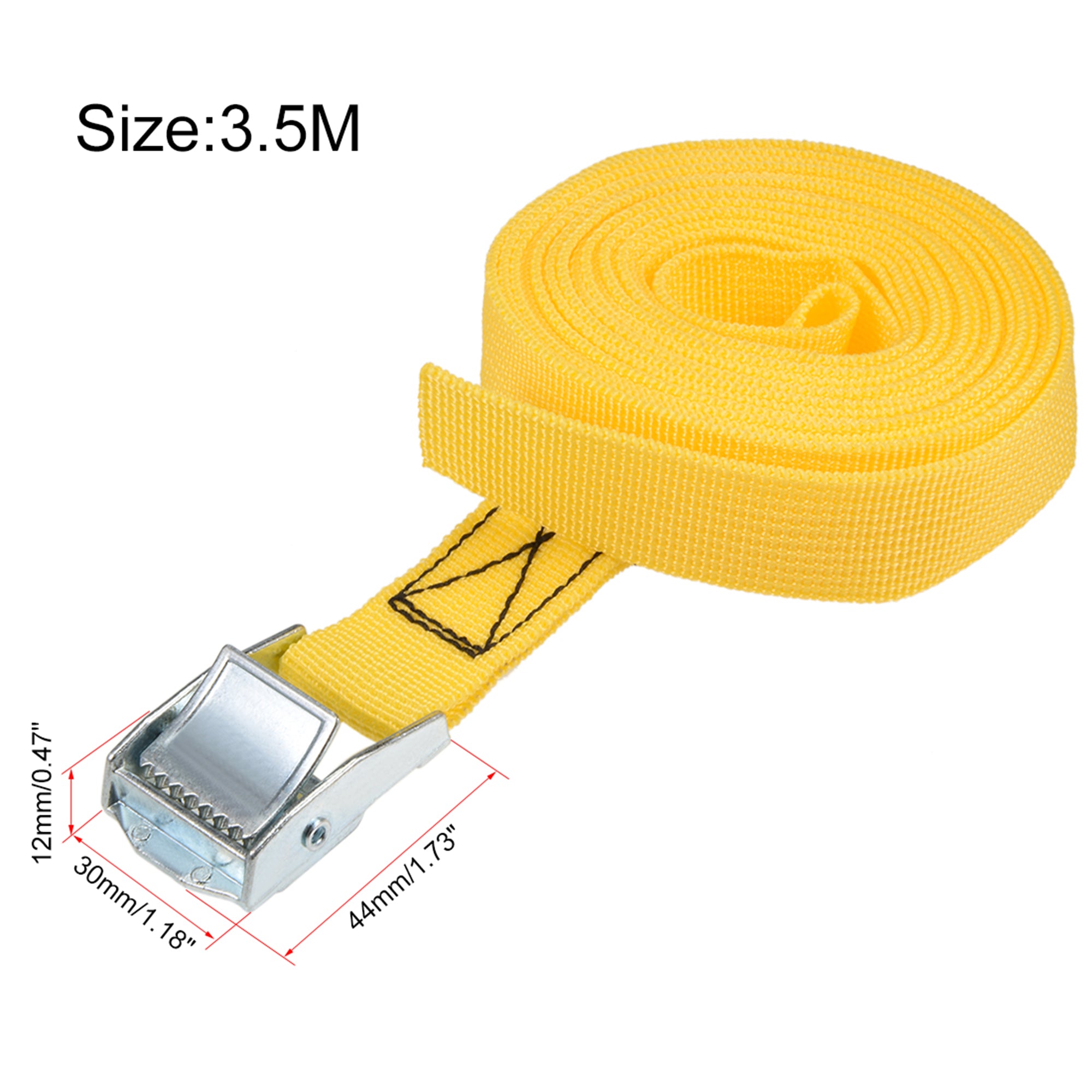 Uxcell 3.5M x 25mm Lashing Strap with Cam Buckle 250Kg Work Load, Yellow