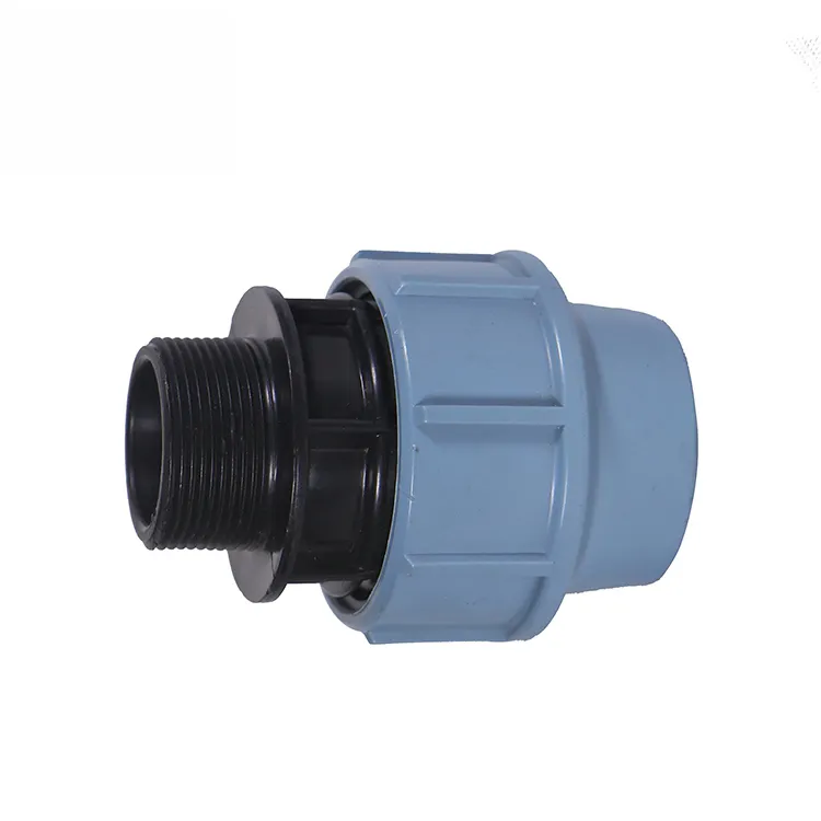 Wholesale high quality high pressure plastic PP HDPE compression water pipe connector male adapter