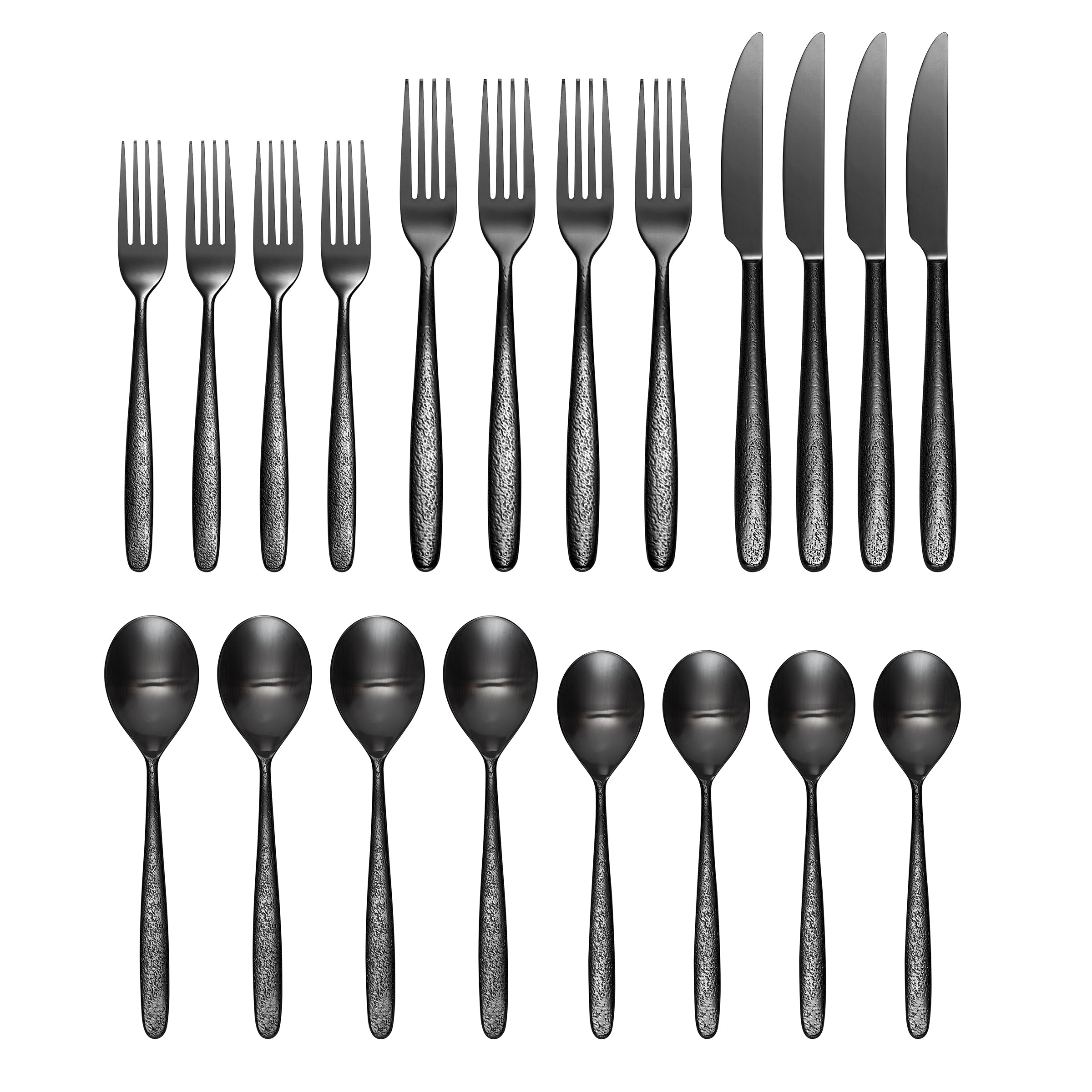 Storm Black 20 Piece Everyday Flatware Set