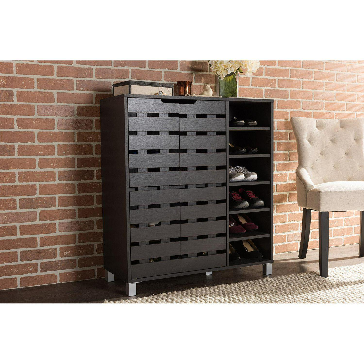 Baxton Studio Shirley 2 Door Shoe Cabinet