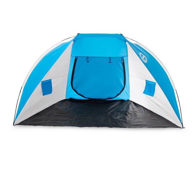 Tahoe Gear Cruz Bay Summer Sun Shelter And Beach Shade Tent Canopy Blue amp White