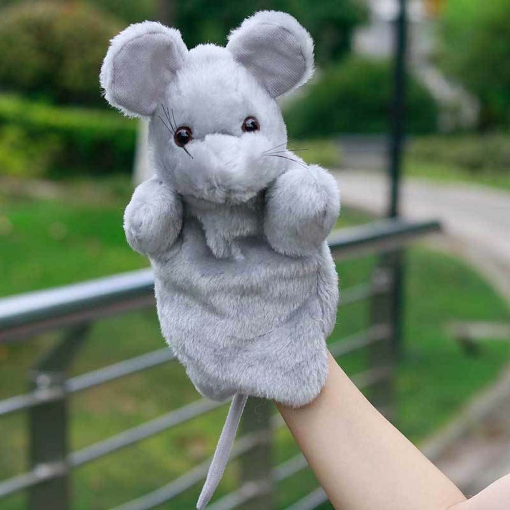 For Kids Children Adult Educational Playhouse Pillow Toys Sleeping Pillow Hand Puppet Birthday Gift Mouse Hand Puppet Mouse Puppet Hand Doll Puppet Plush Toy Animal Plush Doll GREY