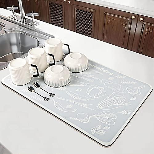 Super Absorbent Dish Drying Mat - Non-Slip Drainer Mats （Vegetables20*16 inch）