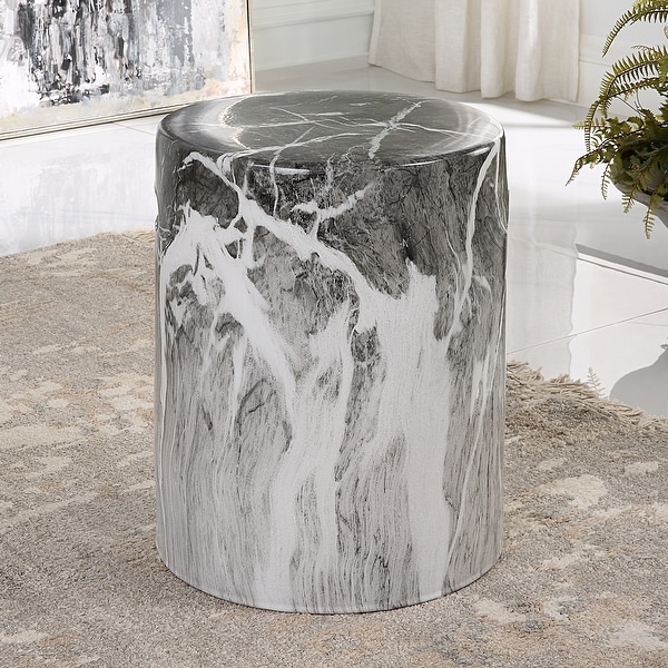 Uttermost Marvel Marbled Garden Stool - 13 W X 17 H X 13 D (in)