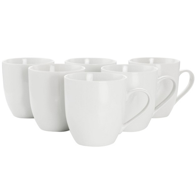 Gibson Our Table Simple White 6 Piece Fine Ceramic 16 65oz Mug Set In White