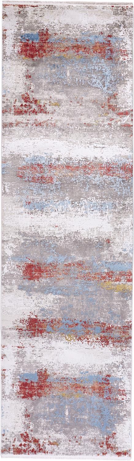 Lindstra Gray and Blue Rug by BD Fine