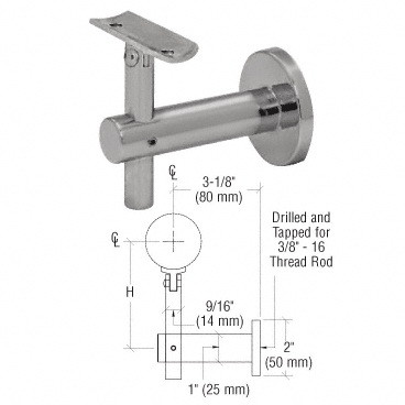 CRL Stainless Sunset Series Wall Mounted Hand Rail...