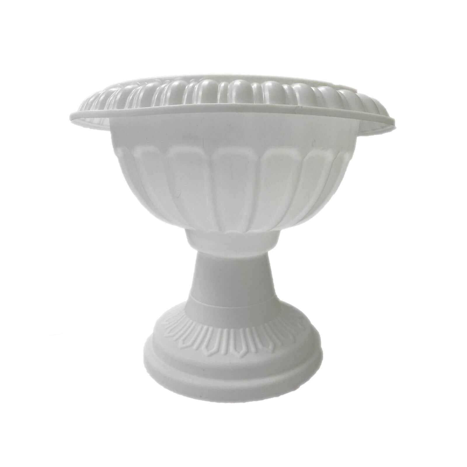 4 Pack Off White Crafted All Weather Roman Inspired Pedestal Column Flower Plant Stand Pot - PVC 11