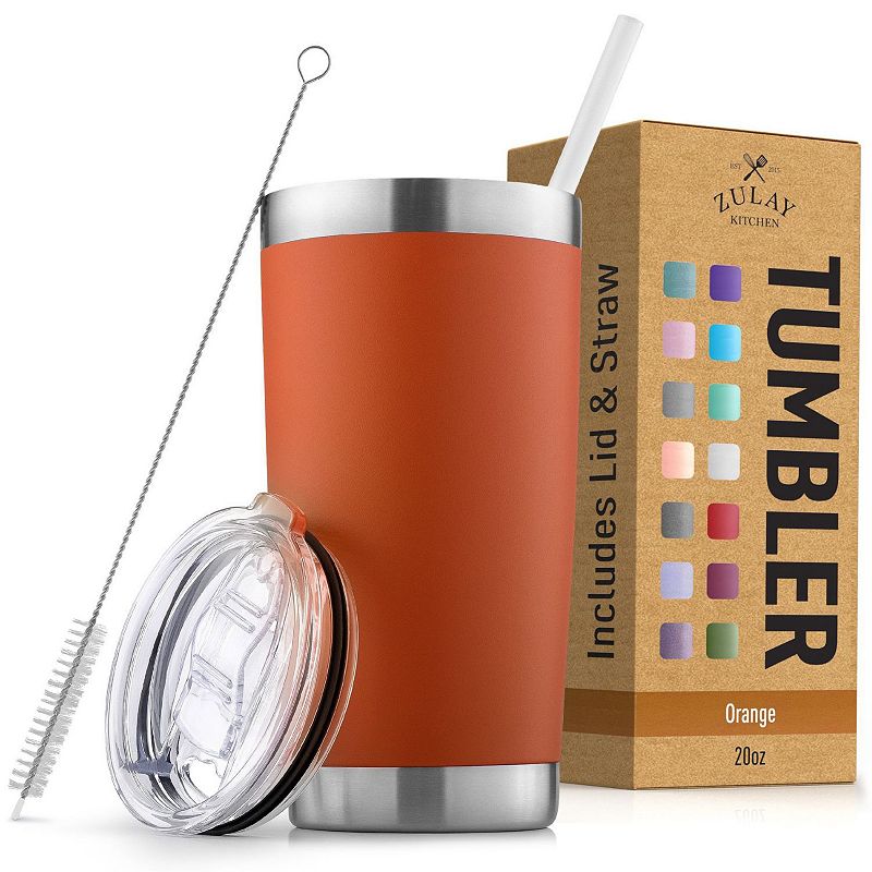 Stainless Steel Tumbler With Lid and Straw - 20oz