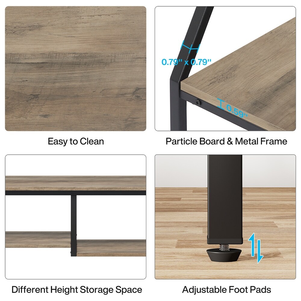 70.9 Inch Narrow Long Sofa Table with Storage Shelves