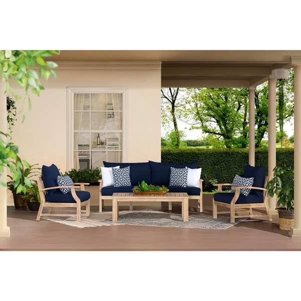 Kooper 4 Piece Sunbrella Outdoor Patio Sofa and Club Chair Set