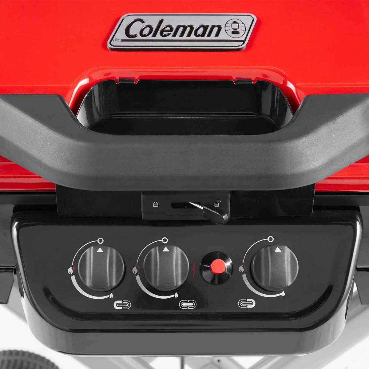 Coleman RoadTrip 285 Portable StandUp Propane 3 Burner Grill  Red