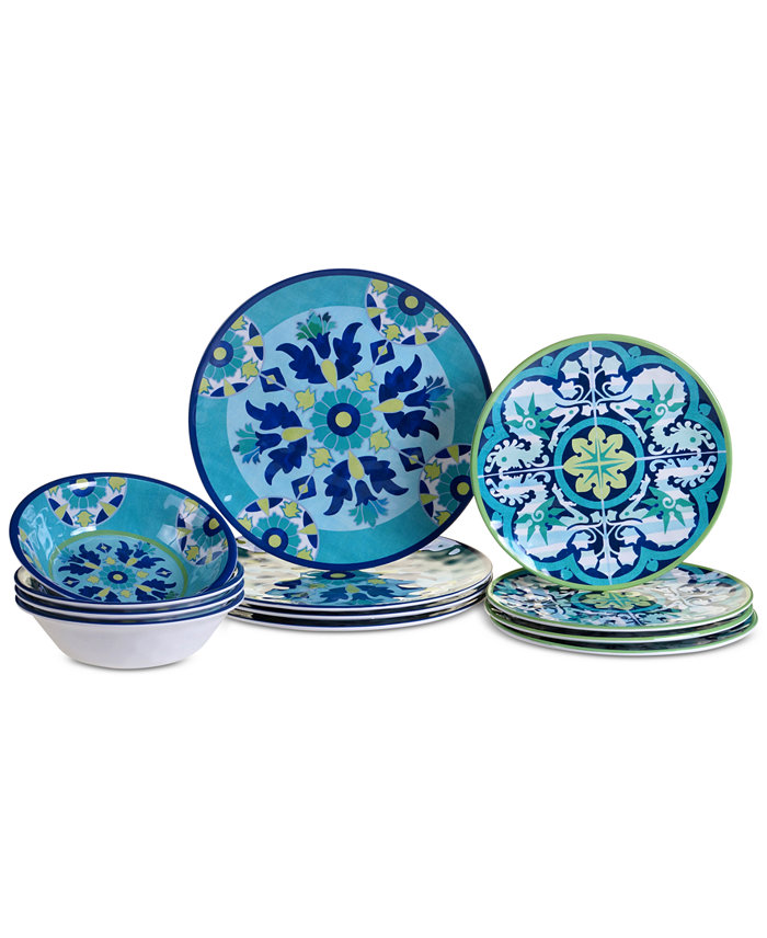 Certified International Granada Melamine 12-Pc. Dinnerware Set Service for 4