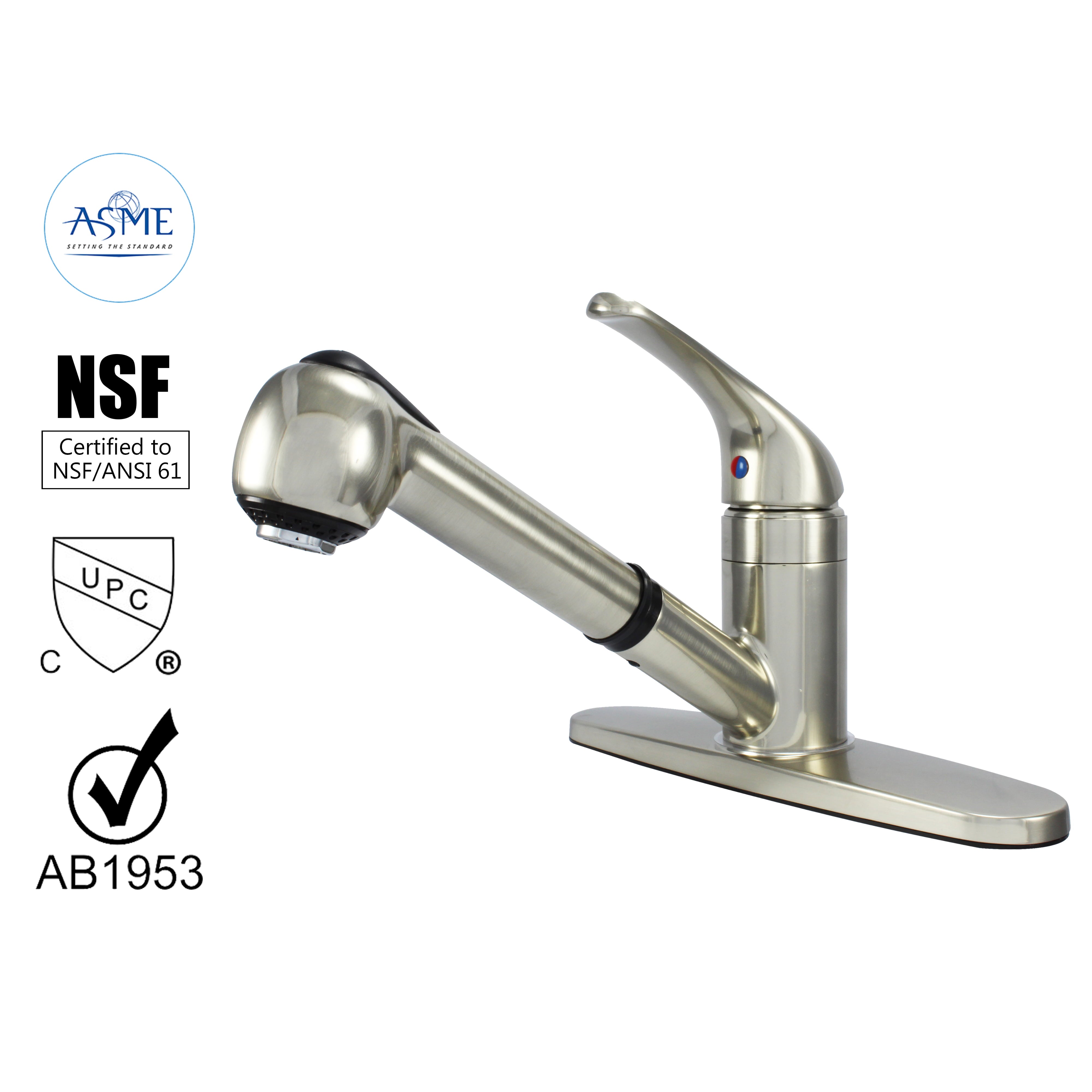 WMF-8348ZM-BN - Hybrid Metal Deck Kitchen Sink Faucet with Pull out sprayer， Single Handle， Ceramic Cartridge BN