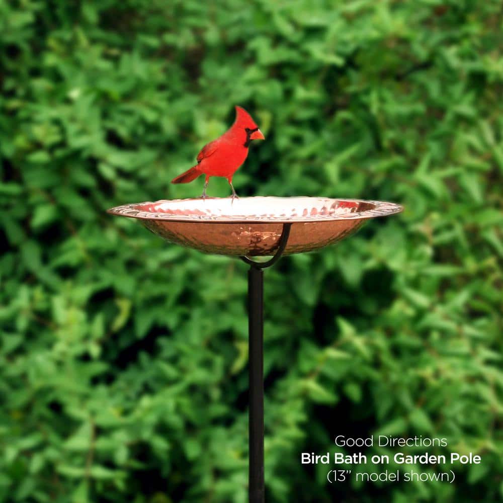 Good Directions Pure Copper 18 in. Bird Bath on Garden Pole BBG18