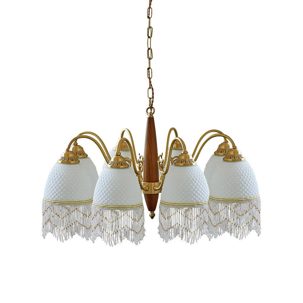 Mesh Tassel Glass Chandelier