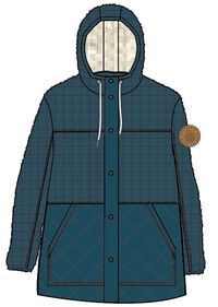 Dome Hooded Recycled Sherpa Jacket - Blue Coral