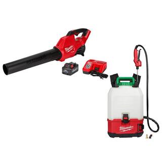 MW M18 FUEL 120 MPH 450 CFM 18-Volt Lithium-Ion Brushless Cordless Handheld Blower Kit w4 Gal Backpack Pesticide Sprayer 2724-21HD-2820-20PS