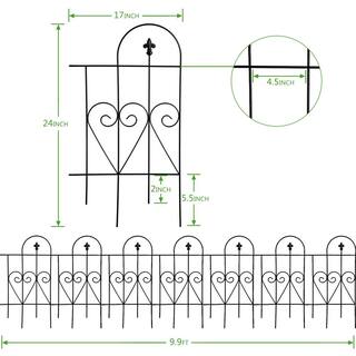 FENCY 24 in. Black Metal Decorative Outdoor Garden Border Fence HD-A-HW89008