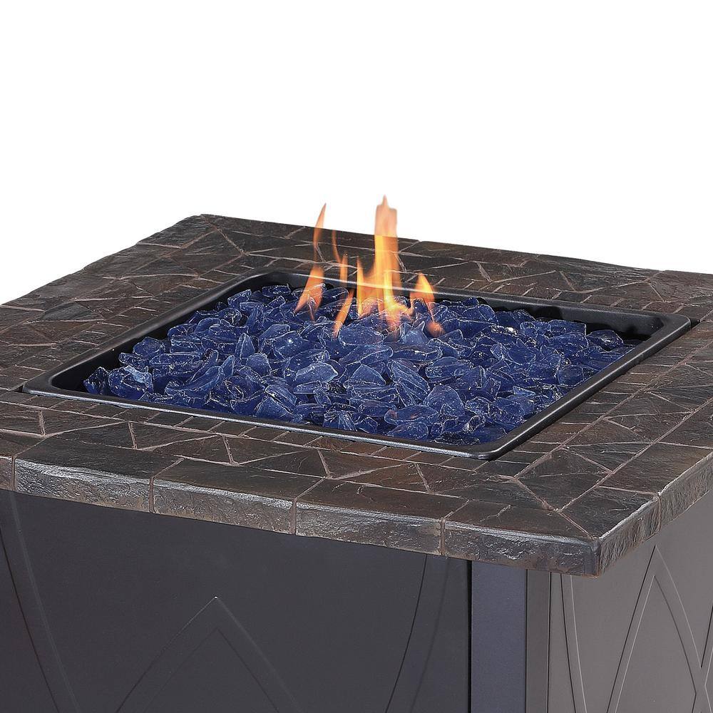 Blue Rhino Endless Summer Outdoor Propane Gas Black Lava Rock Patio Fire Pit GAD1417G